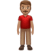 🧍🏽‍♂️ man standing: medium skin tone display on Apple